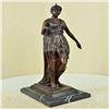 Image 7 : Woman Knight Bronze Statue on Marble Base Sculpture