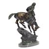 Image 9 : Native Indian Chief Riding Horse on a Rock Bronze Sculpture