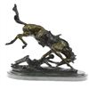 Image 3 : Fallen Man From Horse Bronze Sculpture on Marble Base Statue