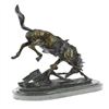 Image 4 : Fallen Man From Horse Bronze Sculpture on Marble Base Statue