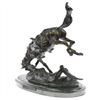 Image 5 : Fallen Man From Horse Bronze Sculpture on Marble Base Statue
