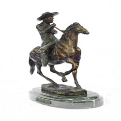 Horse and Cowboy Bronze Sculpture