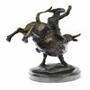 Image 3 : Rodeo Rider Bronze Sculpture on Marble Base Statue