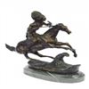Image 2 : Warrior Bronze Sculpture on Marble Base Statue