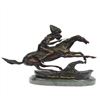 Image 3 : Warrior Bronze Sculpture on Marble Base Statue