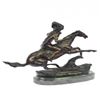 Image 8 : Warrior Bronze Sculpture on Marble Base Statue
