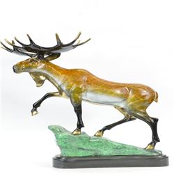 Wild Life Moose Bronze Sculpture