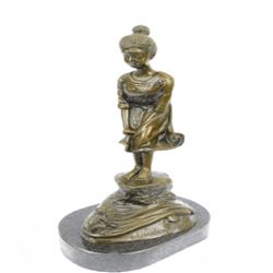 Eisenberg Style School Girl Bronze Sculpture