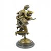 Image 2 : Pandora Box with Flying Mercury Bronze Sculpture on Marble Base Statue