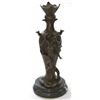 Image 1 : Art Deco Sexy Woman on Marble Base Bronze Sculpture