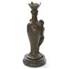 Image 6 : Art Deco Sexy Woman on Marble Base Bronze Sculpture