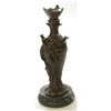 Image 9 : Art Deco Sexy Woman on Marble Base Bronze Sculpture