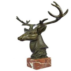 Buck Deer Elk Stag Bronze Sculpture