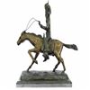 Image 3 : Cowboy Riding Bronze Sculpture on Marble Base Figurine