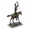 Image 5 : Cowboy Riding Bronze Sculpture on Marble Base Figurine