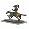 Image 7 : Cowboy Riding Bronze Sculpture on Marble Base Figurine