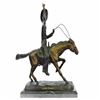 Image 9 : Cowboy Riding Bronze Sculpture on Marble Base Figurine