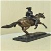 Image 7 : Soldier on Horse Bronze Statue on Marble Base Sculpture