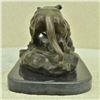 Image 4 : Jaguar attacks Cub Bronze Statue on Marble Base Sculpture