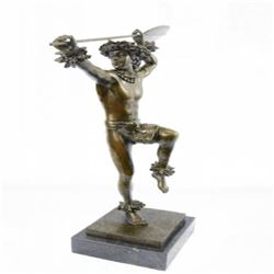 Hawaiian Man with Lei Dancing Bronze Sculpture