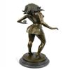 Image 2 : Comic Cat Woman Bronze Sculpture on Marble Base Figurine
