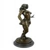 Image 4 : Comic Cat Woman Bronze Sculpture on Marble Base Figurine