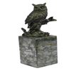 Image 5 : Bronze Bird Owl Sculpture on Marble Base Statue