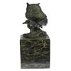 Image 7 : Bronze Bird Owl Sculpture on Marble Base Statue