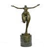 Image 2 : Nude Girl Bronze Sculpture on Marble Base Statue