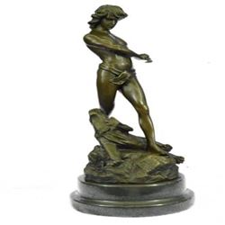 Diana the Huntress Lion Victory Bronze Figurine