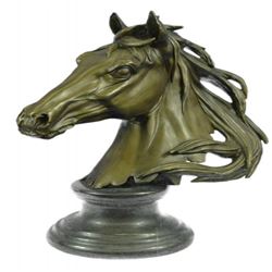 Horse Head Bust Bronze Statue