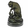 Image 1 : Lion With Cub Bronze Statue on Marble Base