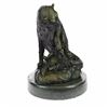 Image 8 : Lion With Cub Bronze Statue on Marble Base