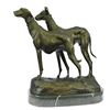Image 1 : Greyhounds Racing Dog Bronze on Marble Base Sculpture