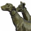 Image 2 : Greyhounds Racing Dog Bronze on Marble Base Sculpture
