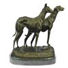 Image 5 : Greyhounds Racing Dog Bronze on Marble Base Sculpture