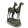 Image 6 : Greyhounds Racing Dog Bronze on Marble Base Sculpture