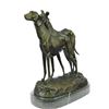 Image 9 : Greyhounds Racing Dog Bronze on Marble Base Sculpture