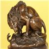 Image 12 : Lion With Snake Bronze Sculpture on Marble Base