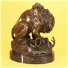 Image 14 : Lion With Snake Bronze Sculpture on Marble Base