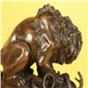 Image 8 : Lion With Snake Bronze Sculpture on Marble Base