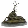 Image 5 : Deer Bronze Sculpture on Marble Base Statue