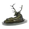 Image 6 : Deer Bronze Sculpture on Marble Base Statue