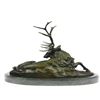 Image 7 : Deer Bronze Sculpture on Marble Base Statue