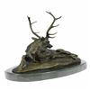 Image 9 : Deer Bronze Sculpture on Marble Base Statue