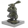 Image 5 : Bunny With Baby Bronze Statue