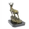 Image 2 : Elk Stag Buck Trophy Game Hunter Bronze on Marble Base Statue