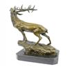 Image 3 : Elk Stag Buck Trophy Game Hunter Bronze on Marble Base Statue