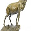 Image 7 : Elk Stag Buck Trophy Game Hunter Bronze on Marble Base Statue