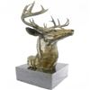 Image 1 : Elk Deer Stag Bust Bronze Statue